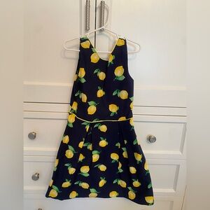 Janie and Jack Girls Size 8 Lemon Print Dress